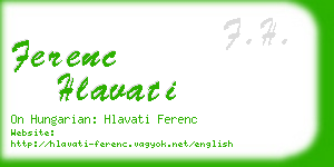 ferenc hlavati business card